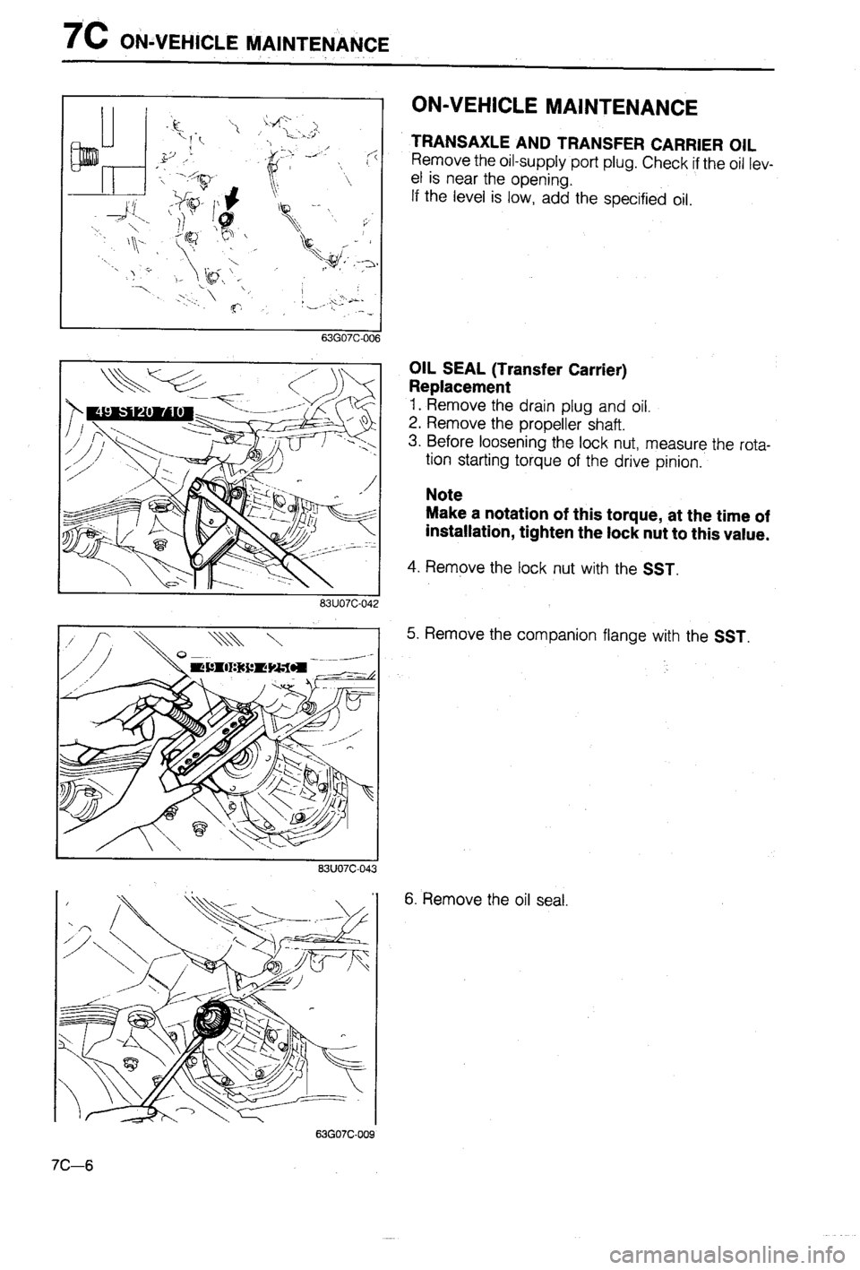 MAZDA 323 1988 Workshop Manual MAZDA 323 1988 Workshop Manual