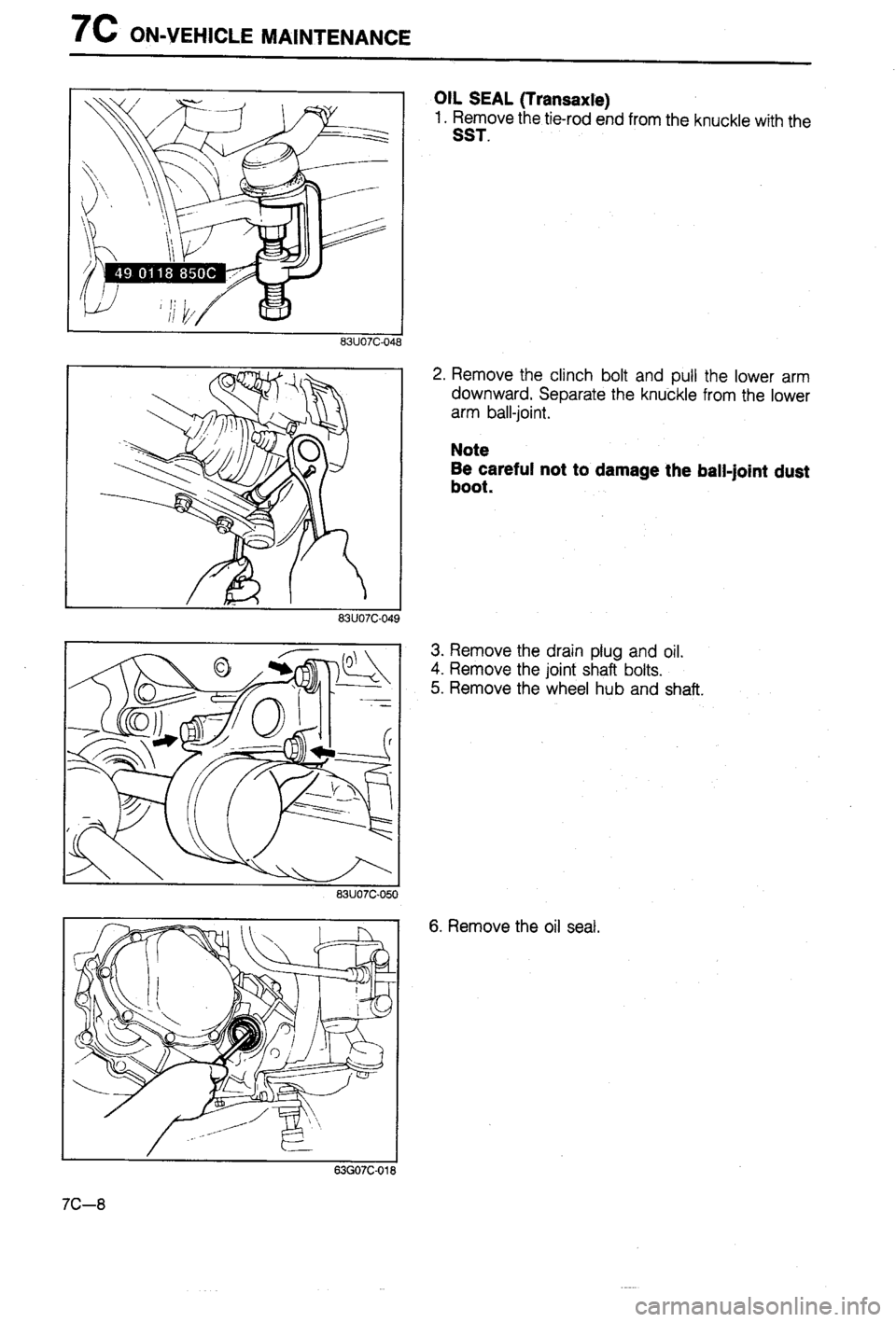 MAZDA 323 1988 Workshop Manual MAZDA 323 1988 Workshop Manual