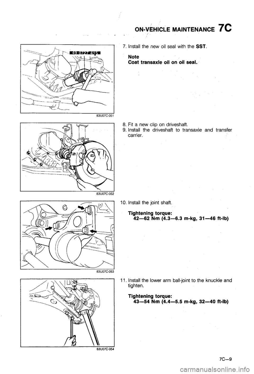 MAZDA 323 1988 Workshop Manual MAZDA 323 1988 Workshop Manual