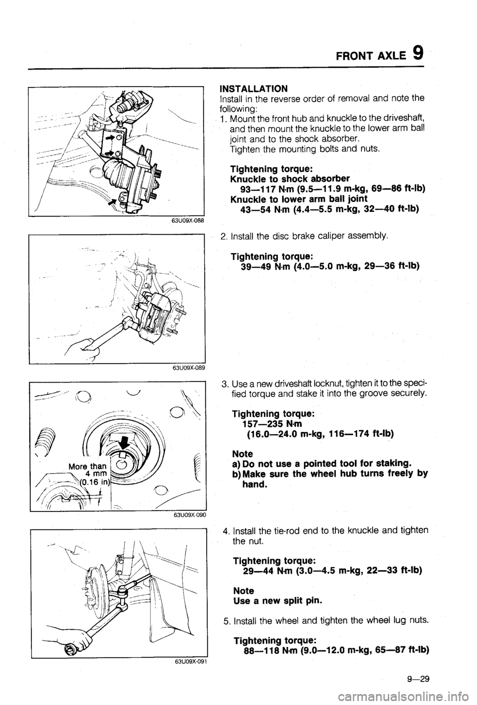 MAZDA 323 1988 Workshop Manual MAZDA 323 1988 Workshop Manual