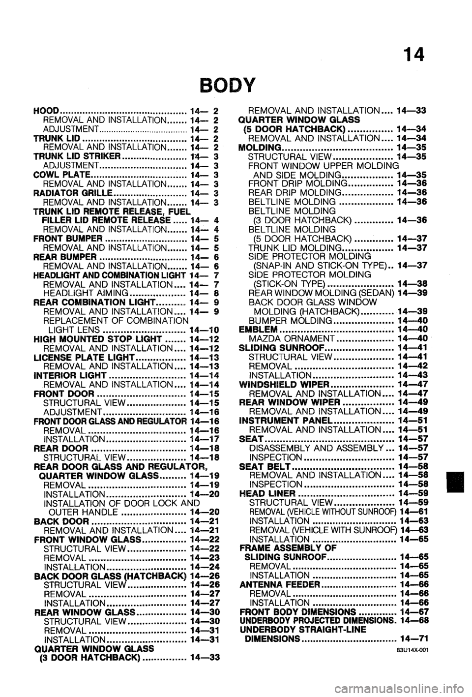MAZDA 323 1988 Workshop Manual MAZDA 323 1988 Workshop Manual