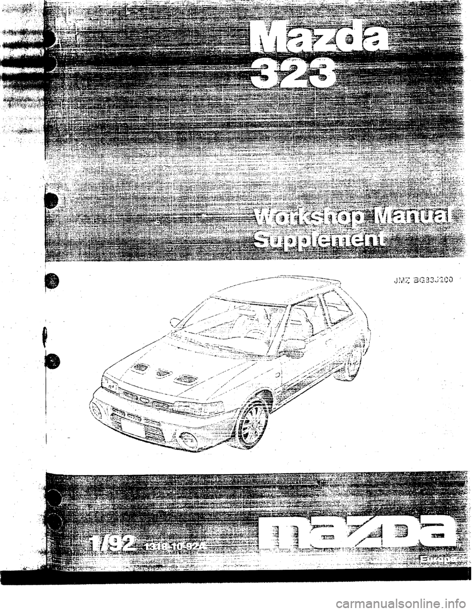 MAZDA 323 1992  Workshop Manual Suplement 