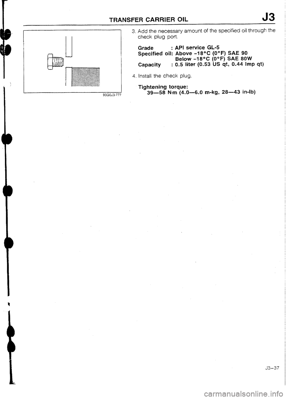 MAZDA 232 1990 Workshop Manual Suplement MAZDA 232 1990 Workshop Manual Suplement