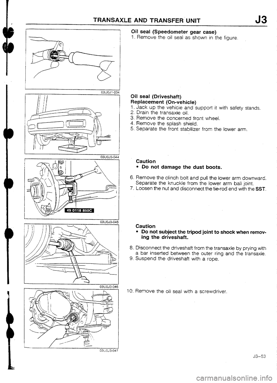 MAZDA 232 1990 Workshop Manual Suplement MAZDA 232 1990 Workshop Manual Suplement