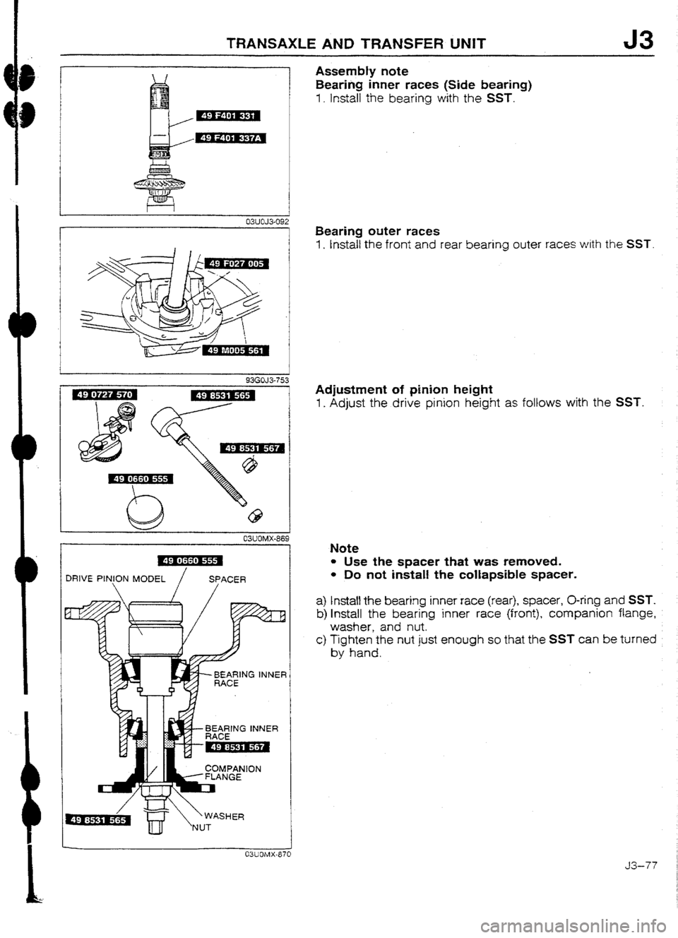 MAZDA 232 1990 Workshop Manual Suplement MAZDA 232 1990 Workshop Manual Suplement