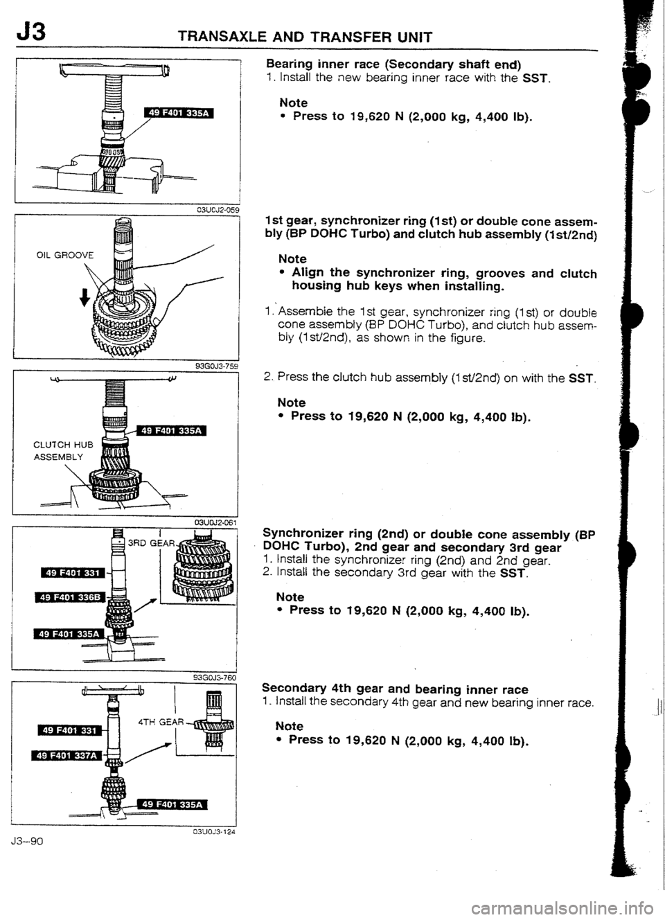 MAZDA 232 1990  Workshop Manual Suplement 