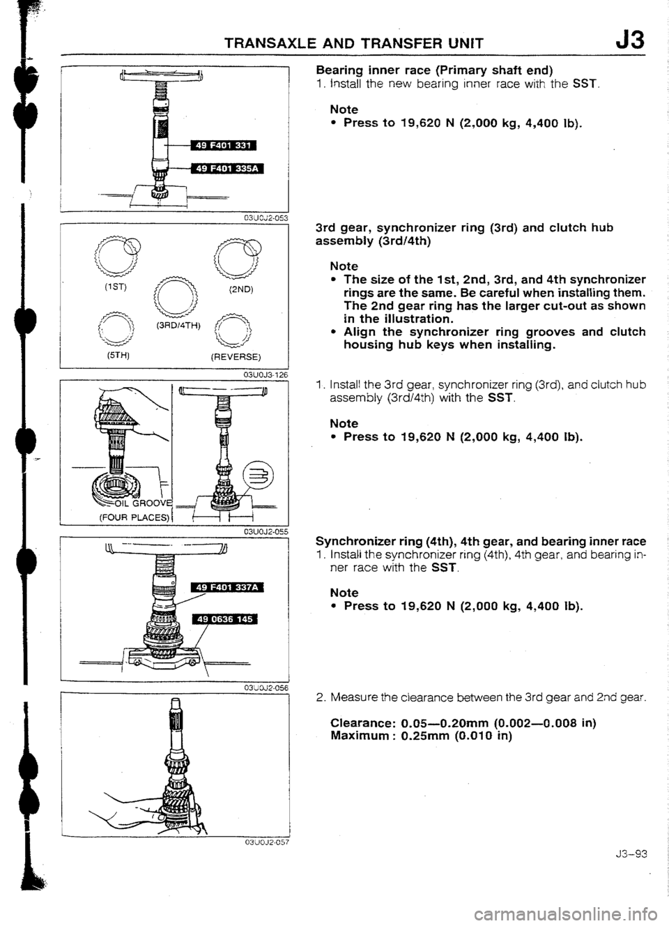 MAZDA 232 1990  Workshop Manual Suplement 