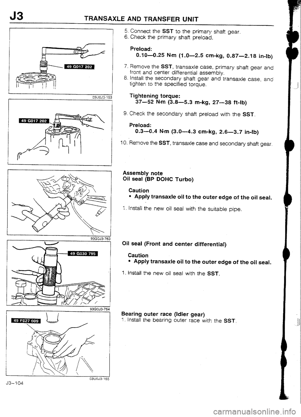 MAZDA 232 1990 Workshop Manual Suplement MAZDA 232 1990 Workshop Manual Suplement