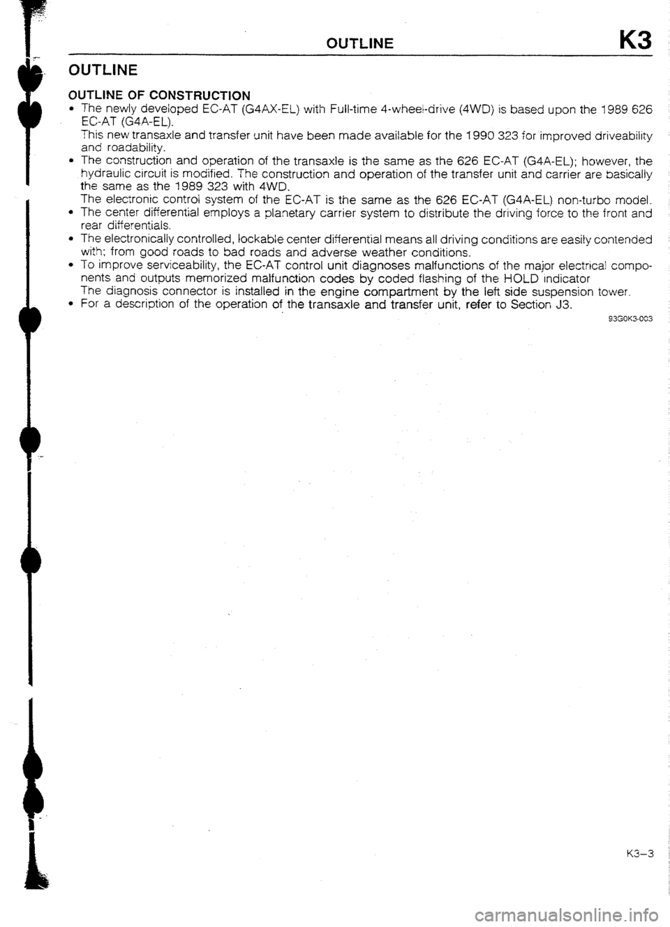 MAZDA 232 1990 Workshop Manual Suplement MAZDA 232 1990 Workshop Manual Suplement