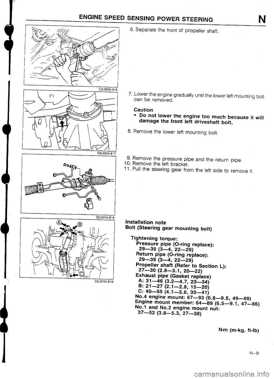 MAZDA 232 1990 Workshop Manual Suplement MAZDA 232 1990 Workshop Manual Suplement