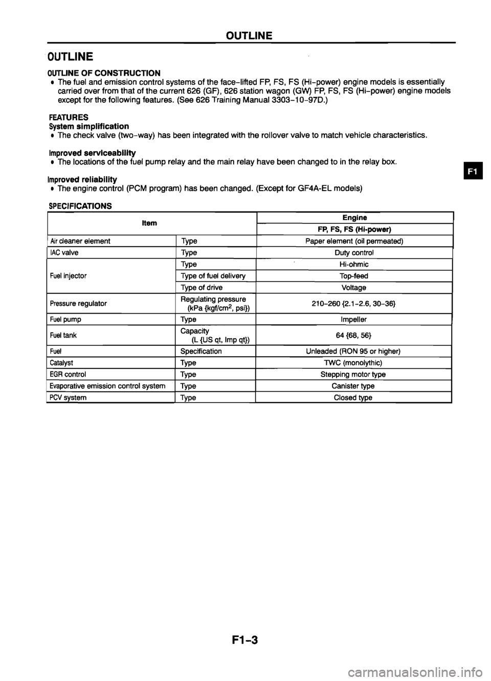 MAZDA 626 1999 Suplement Owners Manual MAZDA 626 1999 Suplement Owners Manual