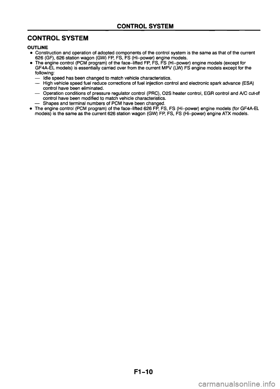 MAZDA 626 1999 Suplement Owners Guide MAZDA 626 1999 Suplement Owners Guide
