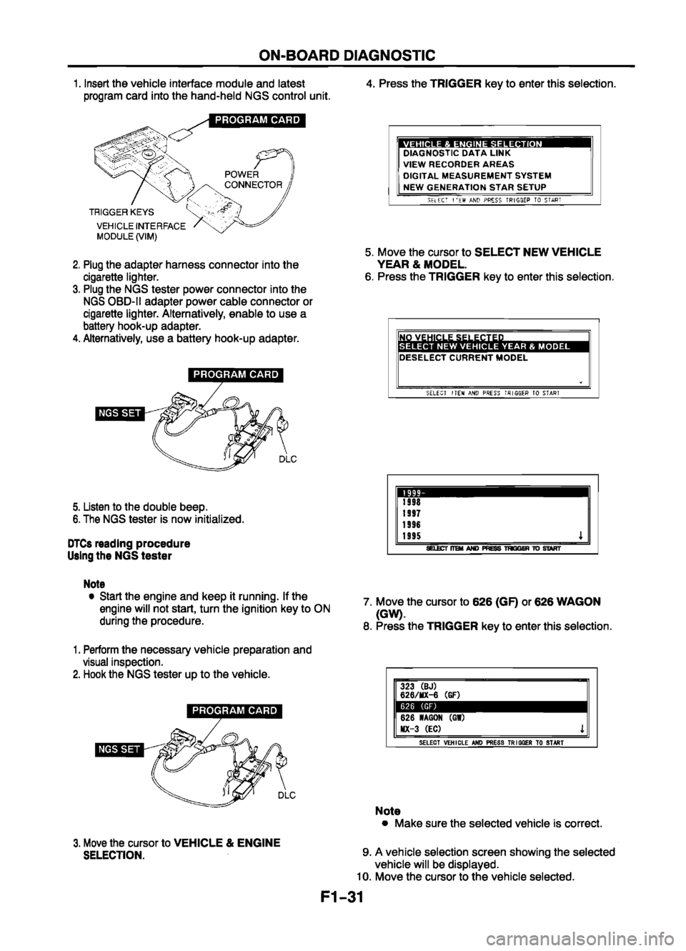 MAZDA 626 1999 Suplement Repair Manual MAZDA 626 1999 Suplement Repair Manual