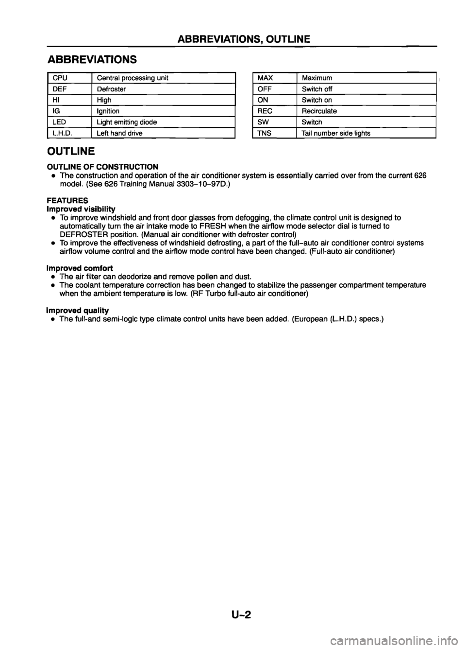 MAZDA 626 1999  Workshop Manual Suplement 
