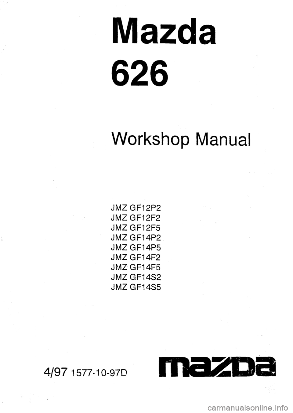 MAZDA 626 1997  Workshop Manual 