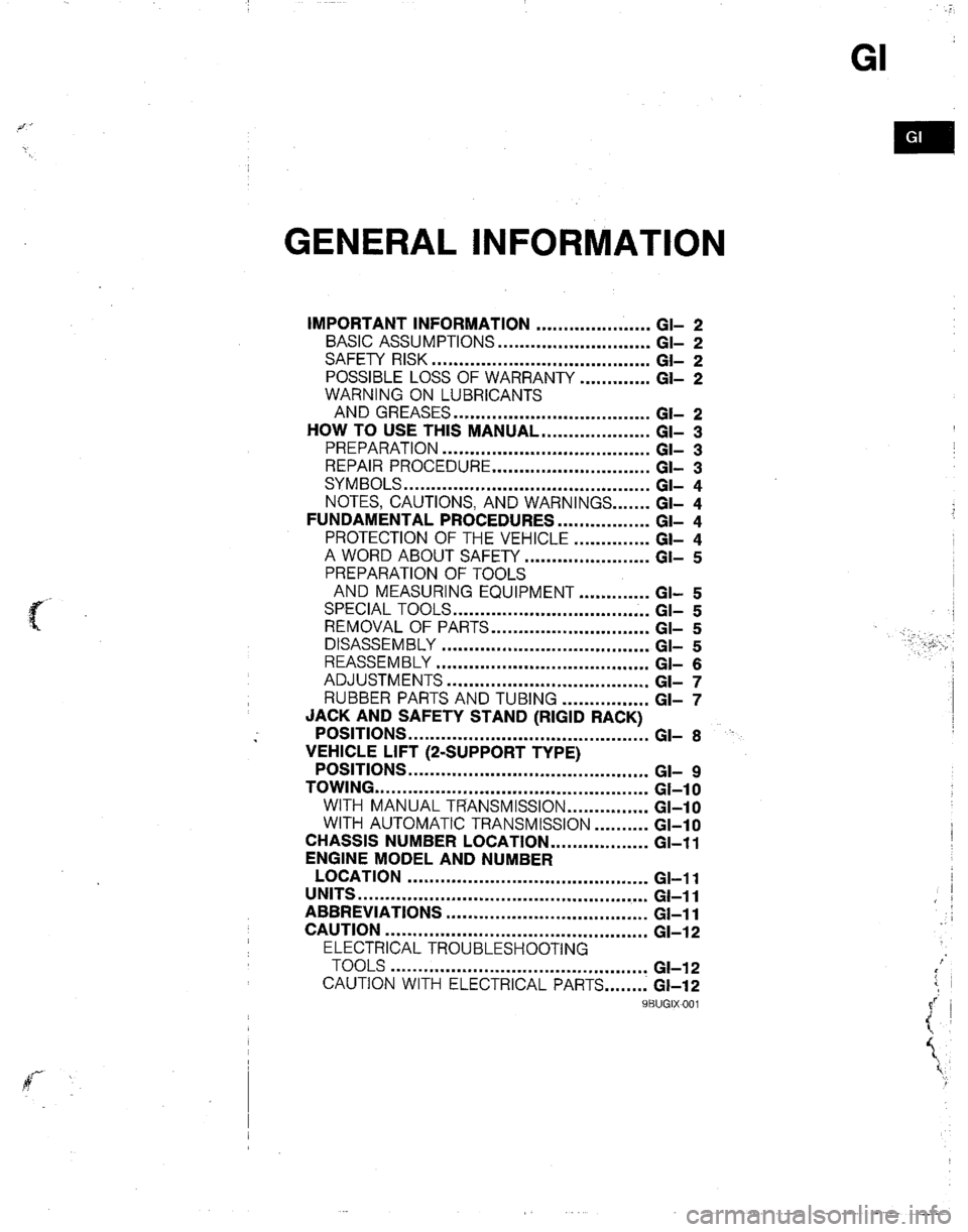 MAZDA B2200 1992  Workshop Manual 