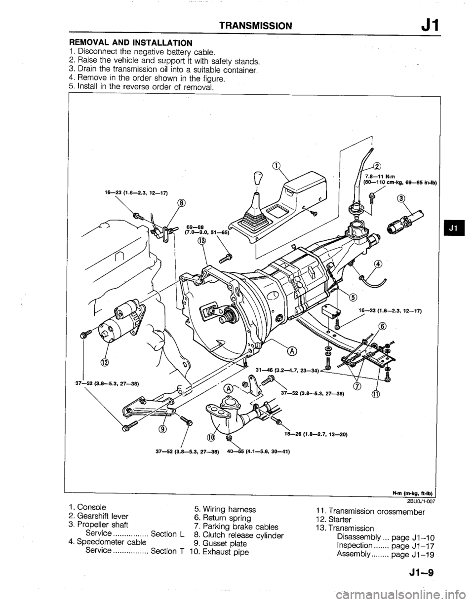 MAZDA B2200 1992  Workshop Manual 