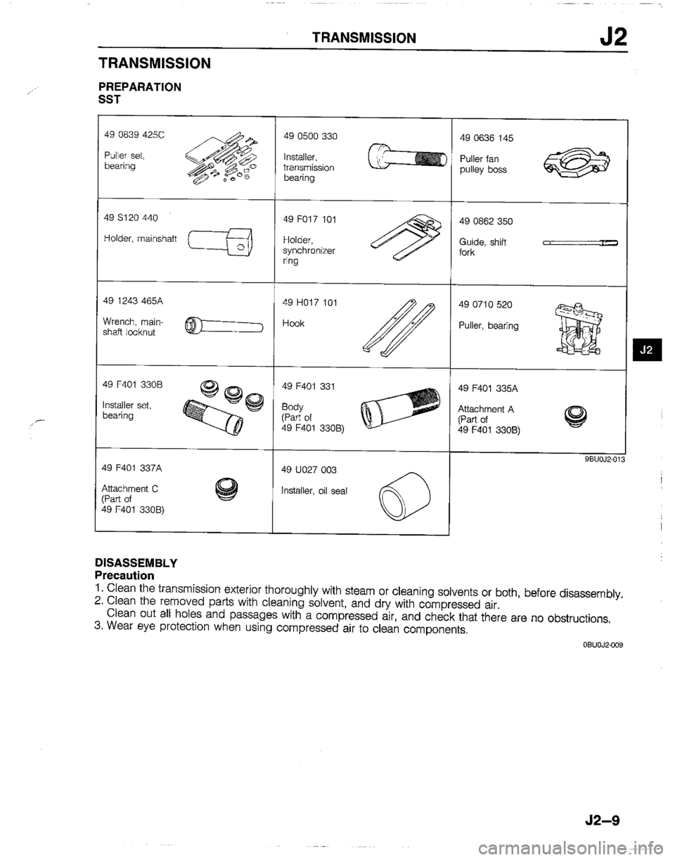 MAZDA B2200 1992  Workshop Manual 