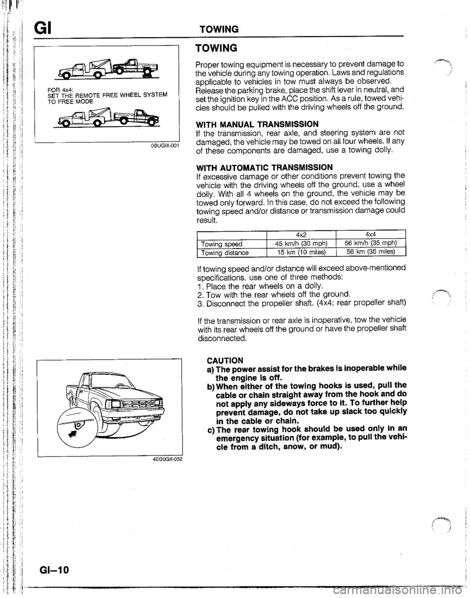 MAZDA B2600I 1992 User Guide 