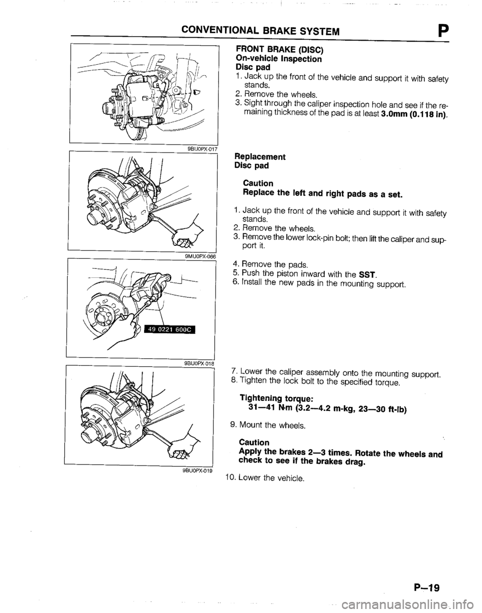 MAZDA B2600I 1992  Workshop Manual 