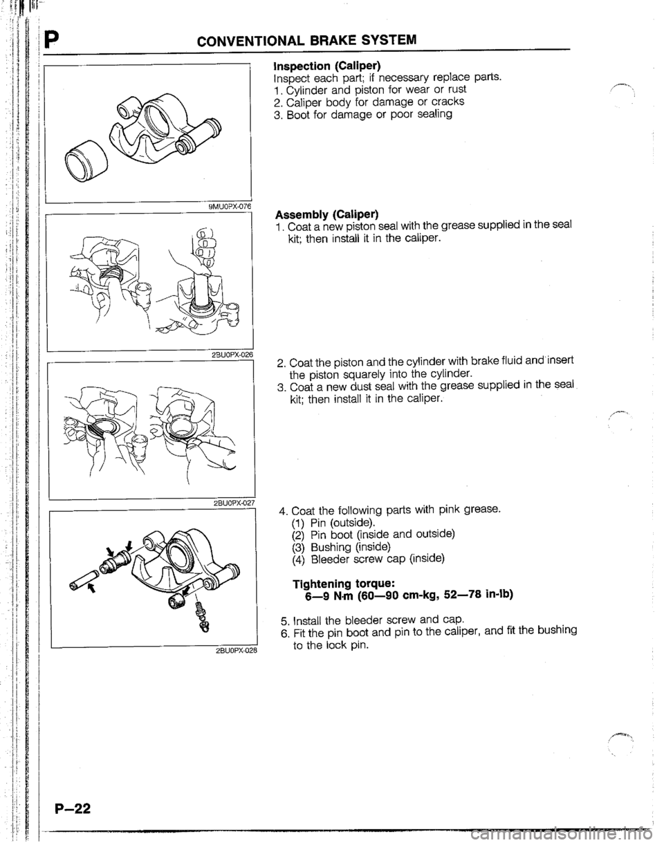 MAZDA B2600I 1992  Workshop Manual 