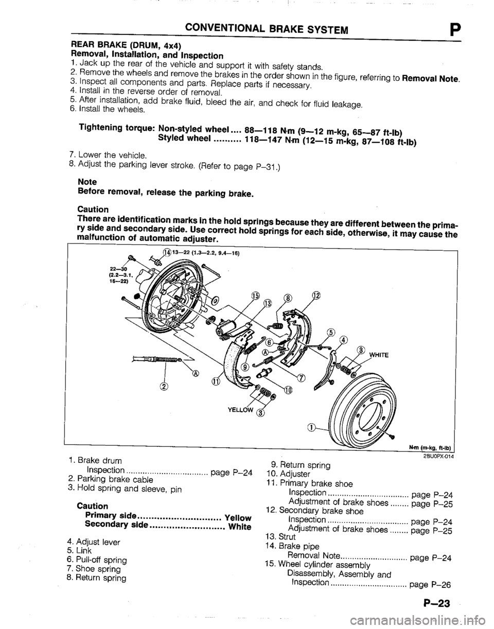MAZDA B2600I 1992  Workshop Manual 