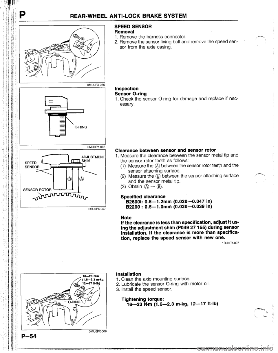 MAZDA B2600I 1992  Workshop Manual 