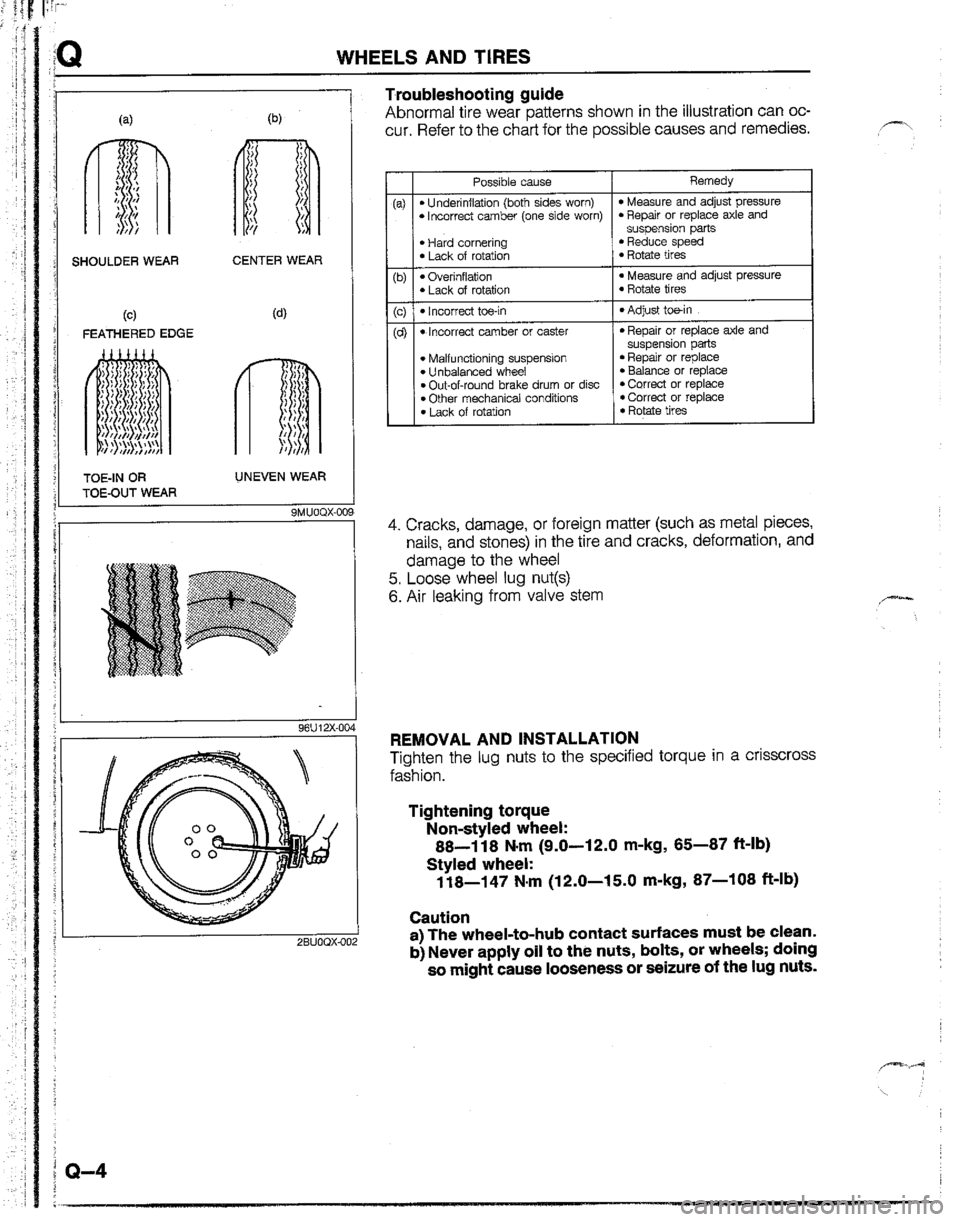 MAZDA B2600I 1992  Workshop Manual 