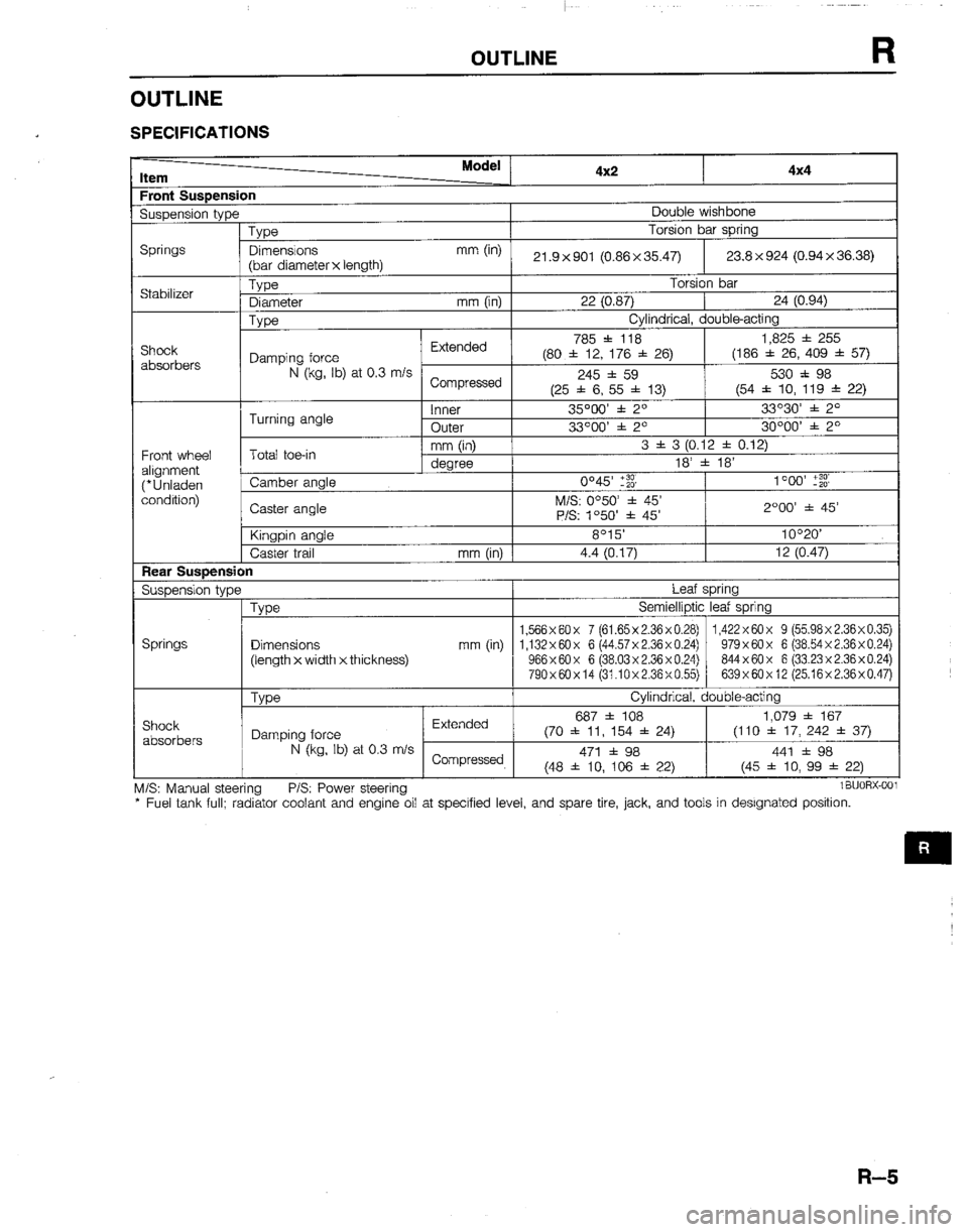 MAZDA B2600I 1992  Workshop Manual 
