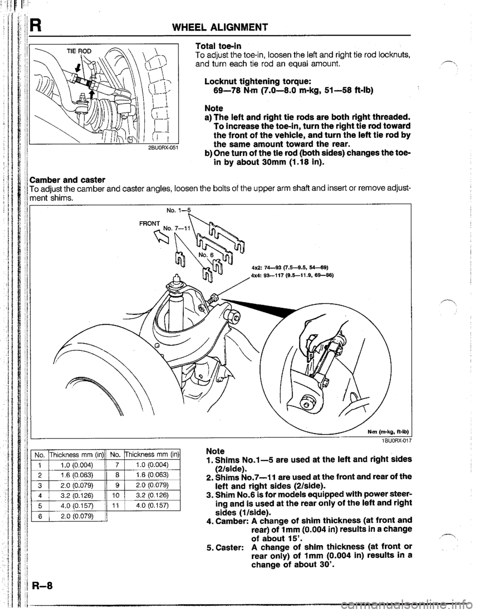 MAZDA B2600I 1992  Workshop Manual 