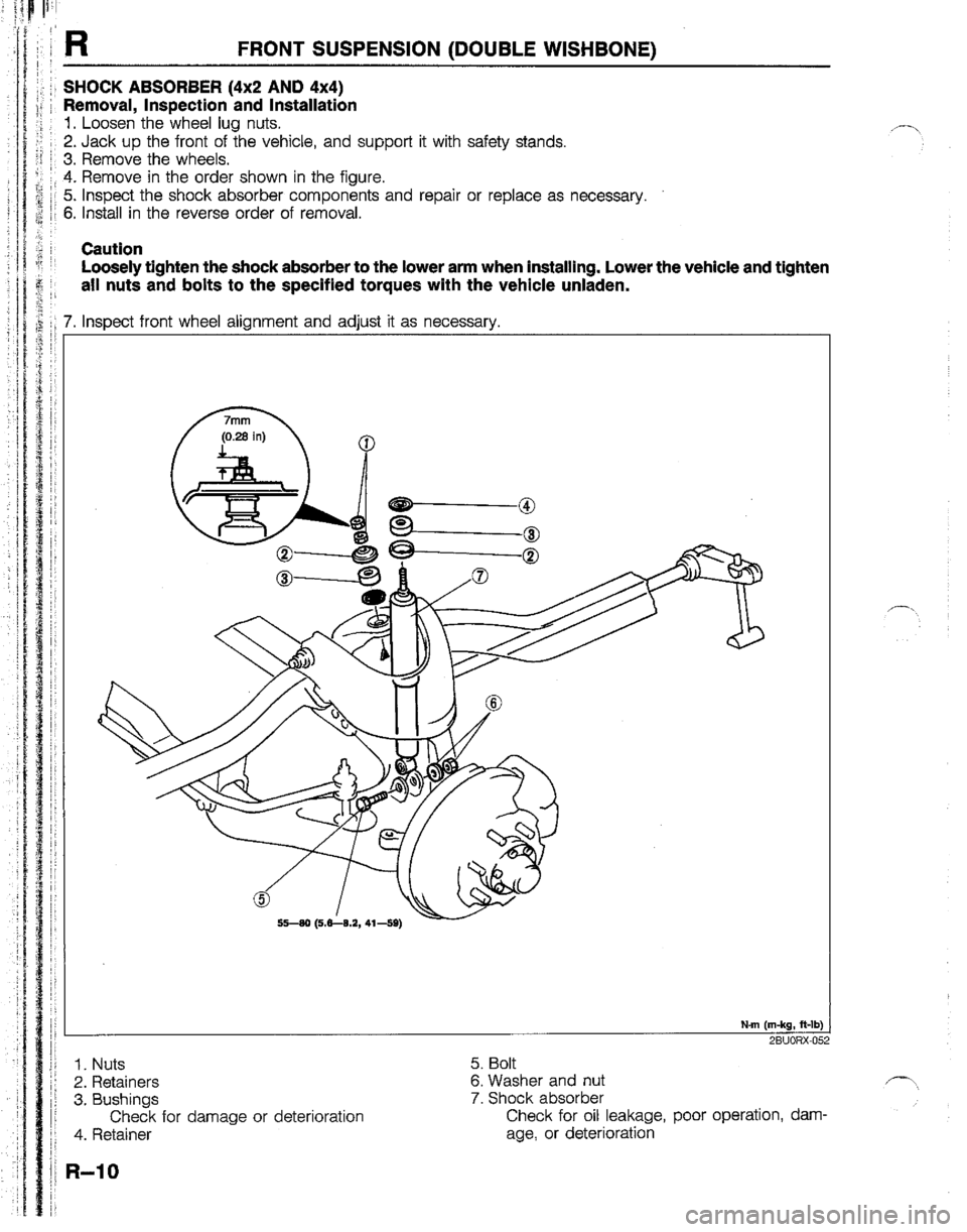 MAZDA B2600I 1992  Workshop Manual 