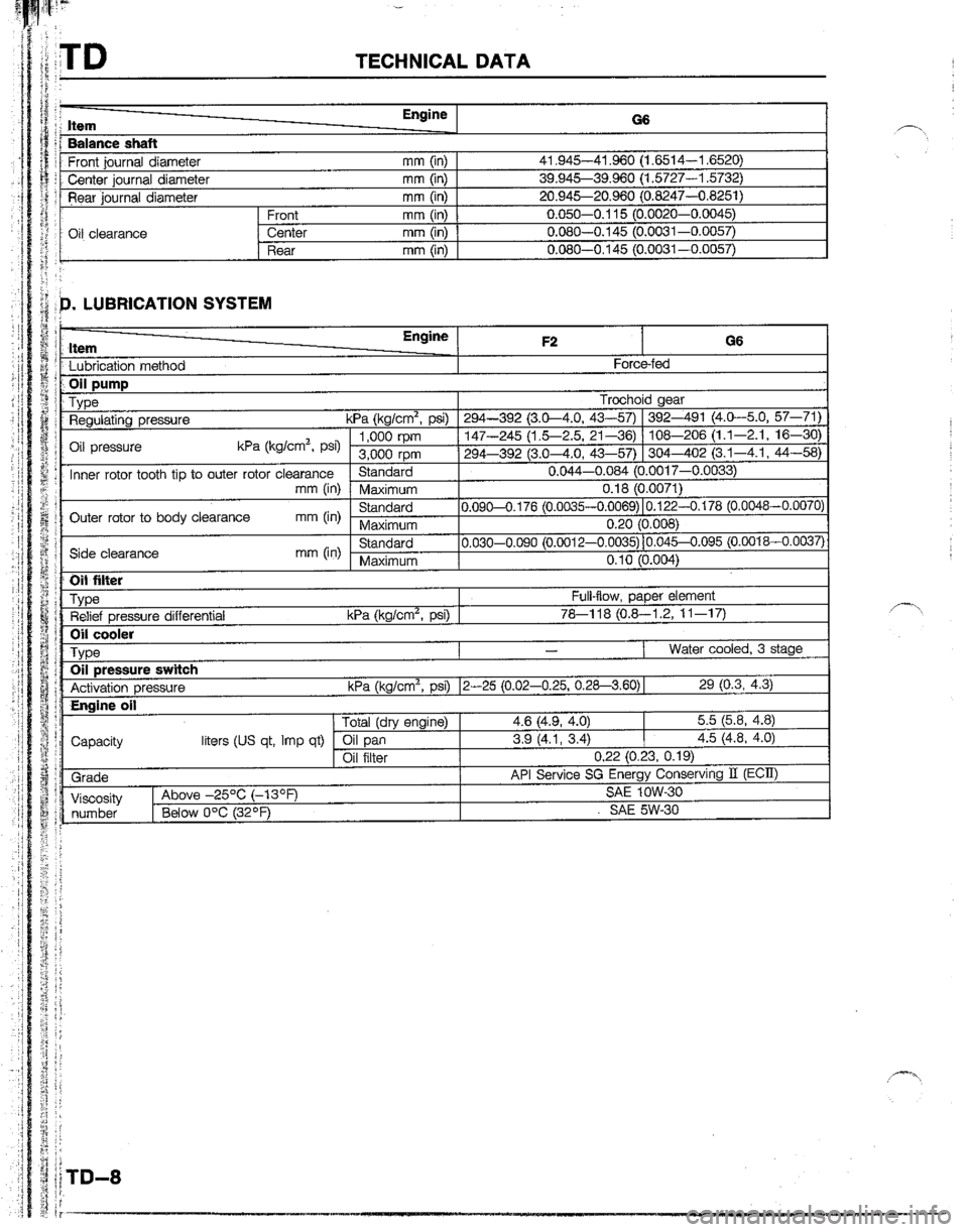 MAZDA B2600I 1992  Workshop Manual 