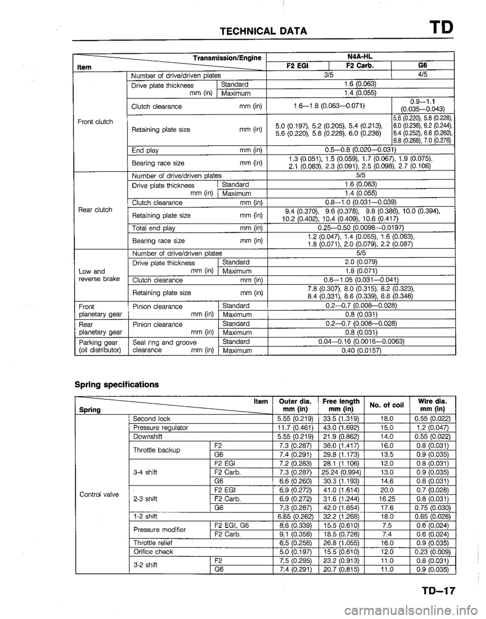 MAZDA B2600I 1992  Workshop Manual 