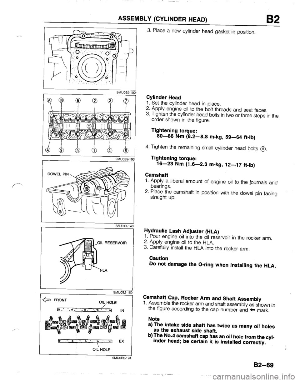 MAZDA B2600I 1992  Workshop Manual 