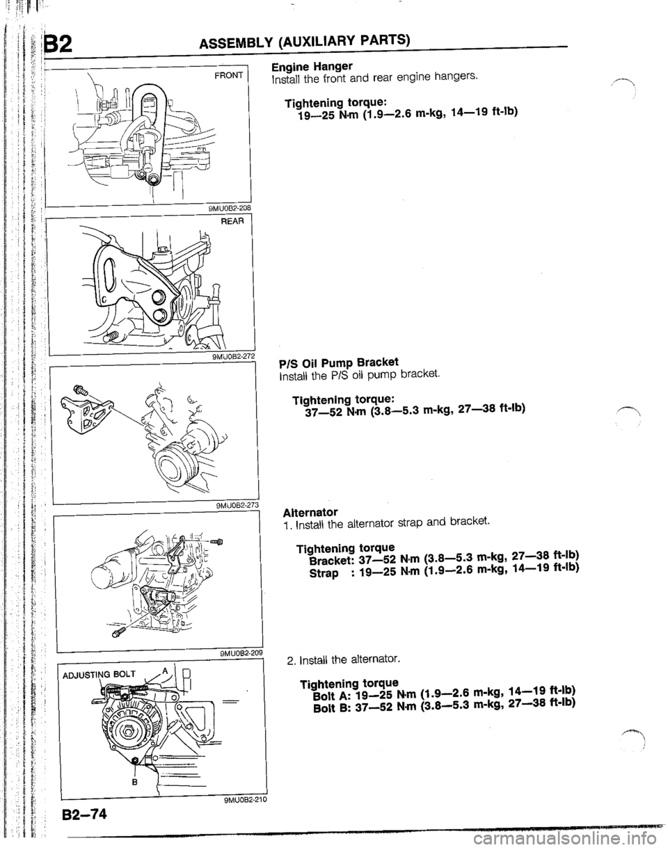 MAZDA B2600I 1992  Workshop Manual 