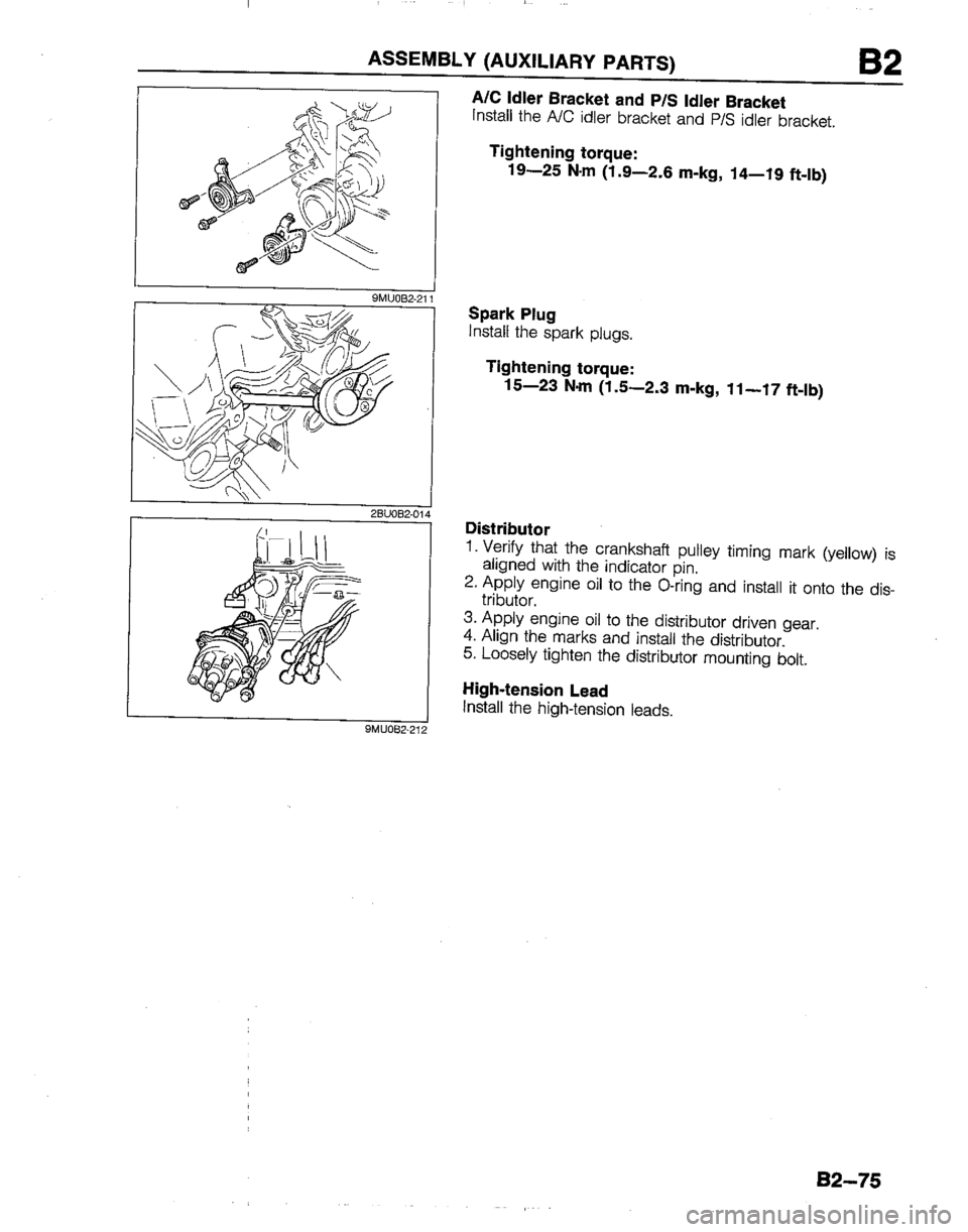MAZDA B2600I 1992  Workshop Manual 