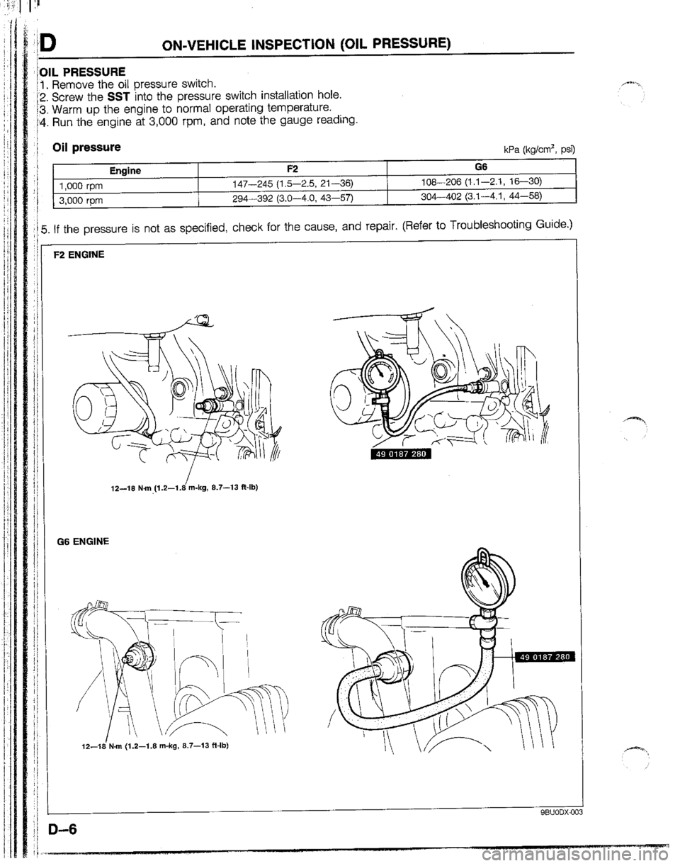 MAZDA B2600I 1992  Workshop Manual 