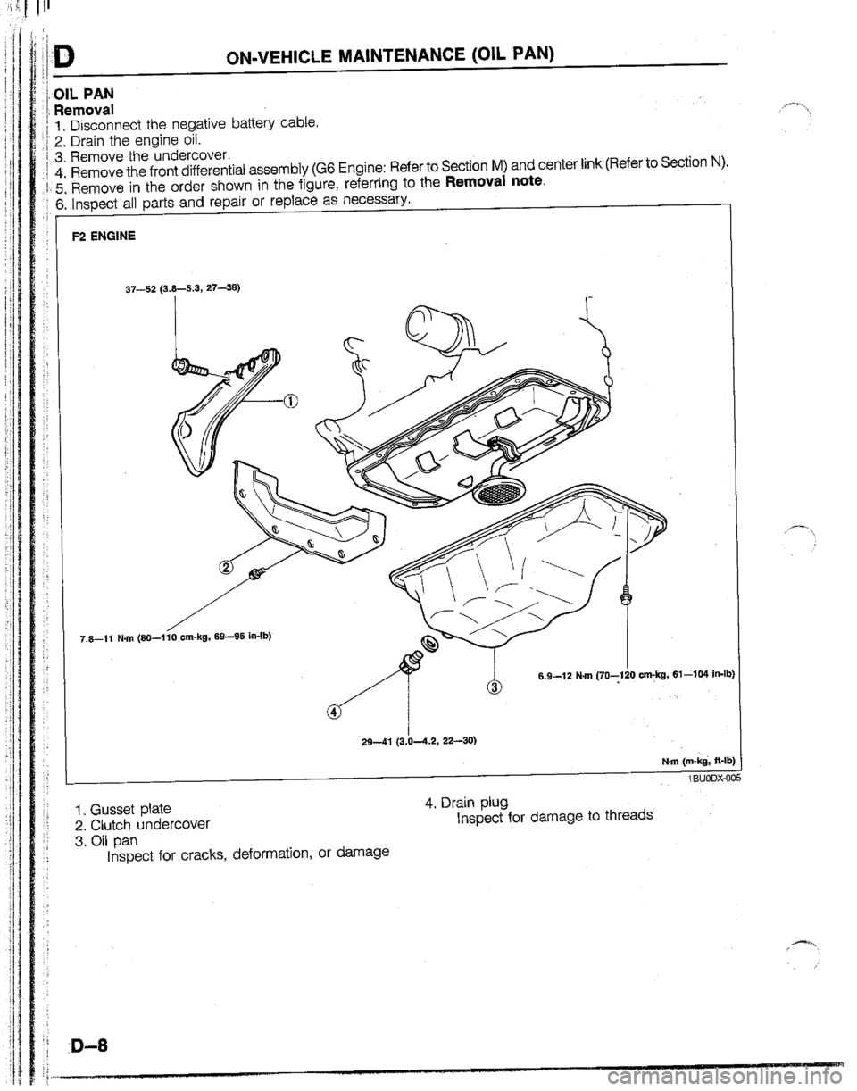 MAZDA B2600I 1992  Workshop Manual 