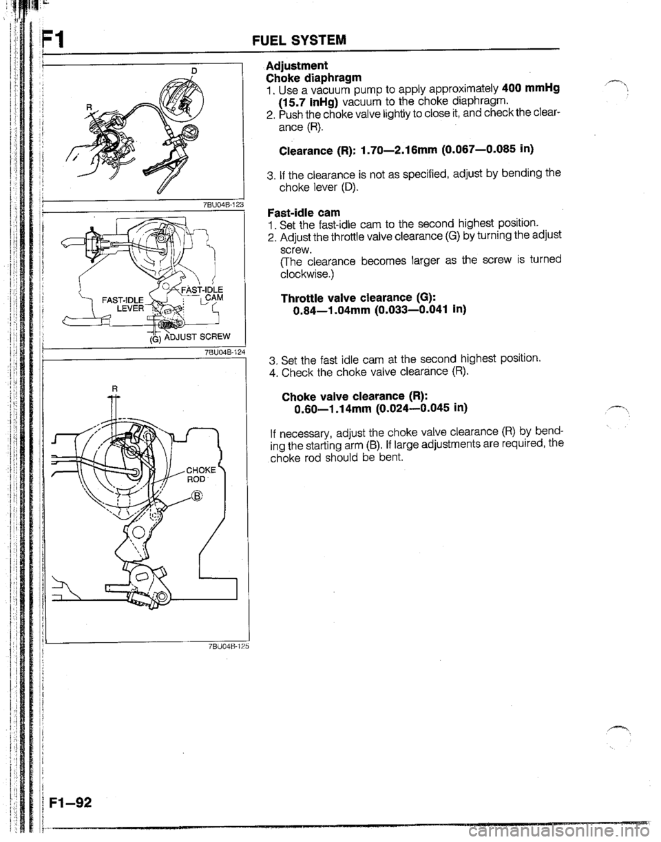 MAZDA B2600I 1992  Workshop Manual 