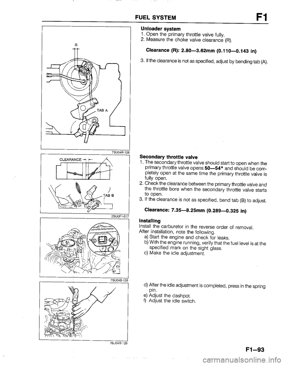 MAZDA B2600I 1992  Workshop Manual 