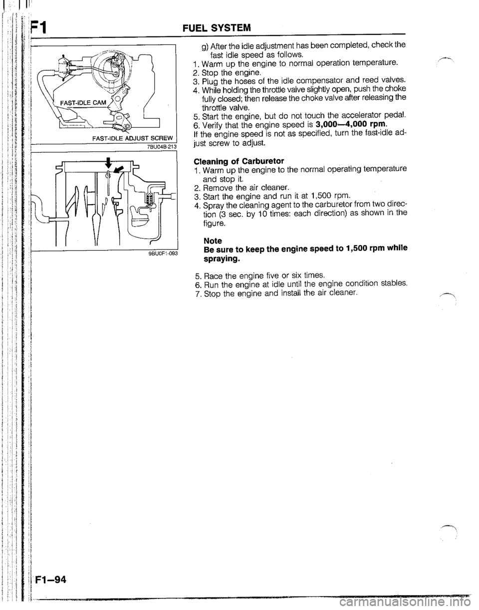 MAZDA B2600I 1992  Workshop Manual 
