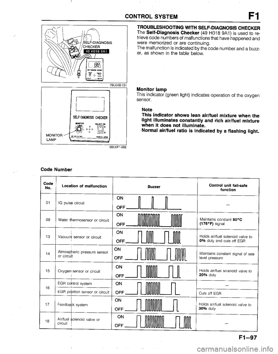 MAZDA B2600I 1992  Workshop Manual 