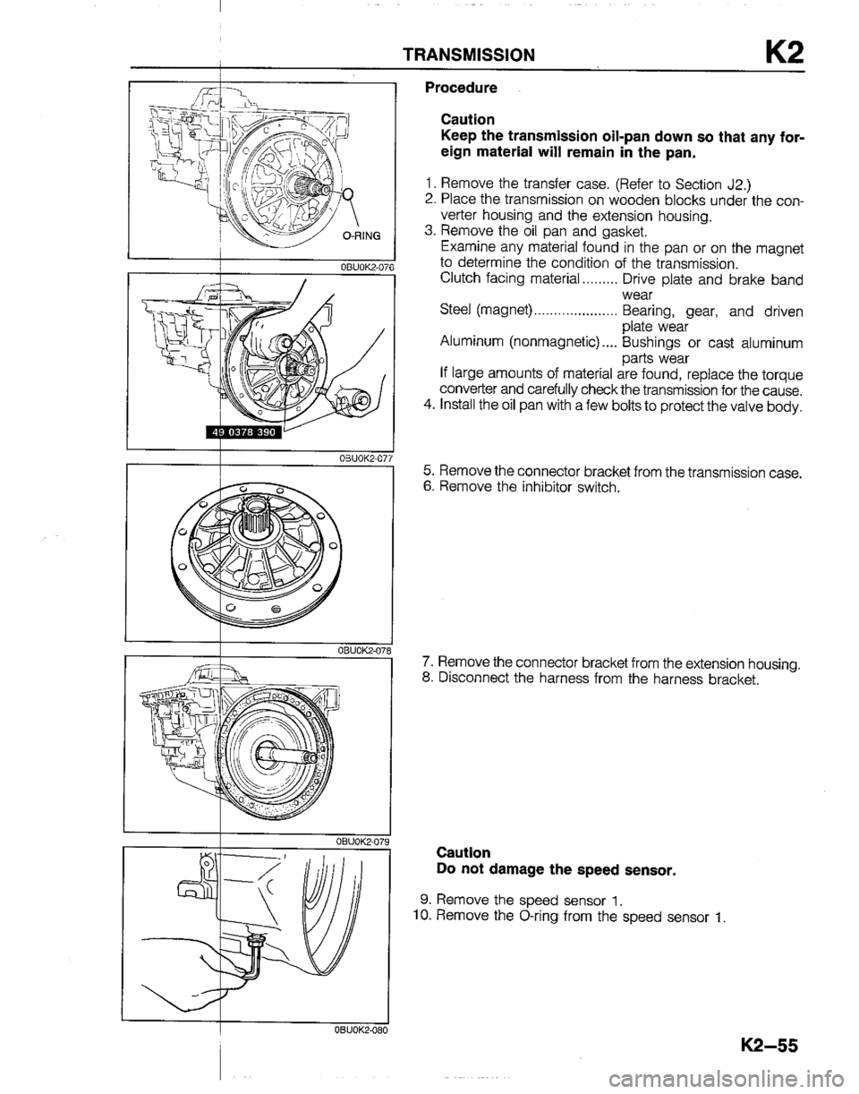 MAZDA B2600I 1992 Workshop Manual MAZDA B2600I 1992 Workshop Manual