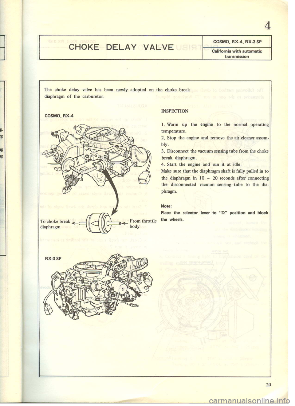 MAZDA COSMO 1978 Service Highlights Manual MAZDA COSMO 1978 Service Highlights Manual
