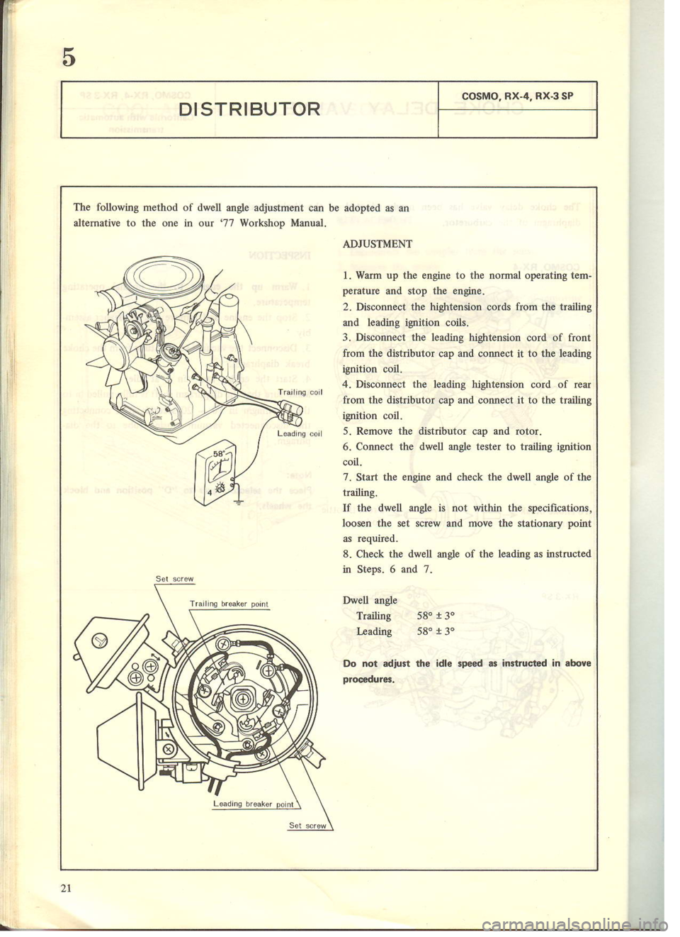 MAZDA COSMO 1978 Service Highlights Manual MAZDA COSMO 1978 Service Highlights Manual