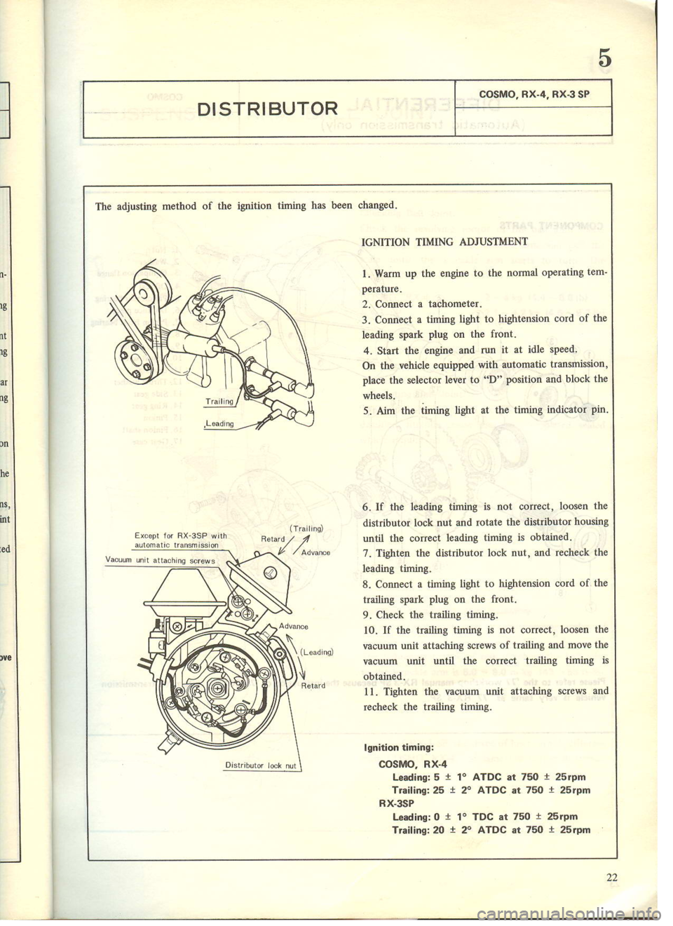 MAZDA COSMO 1978 Service Highlights Manual MAZDA COSMO 1978 Service Highlights Manual