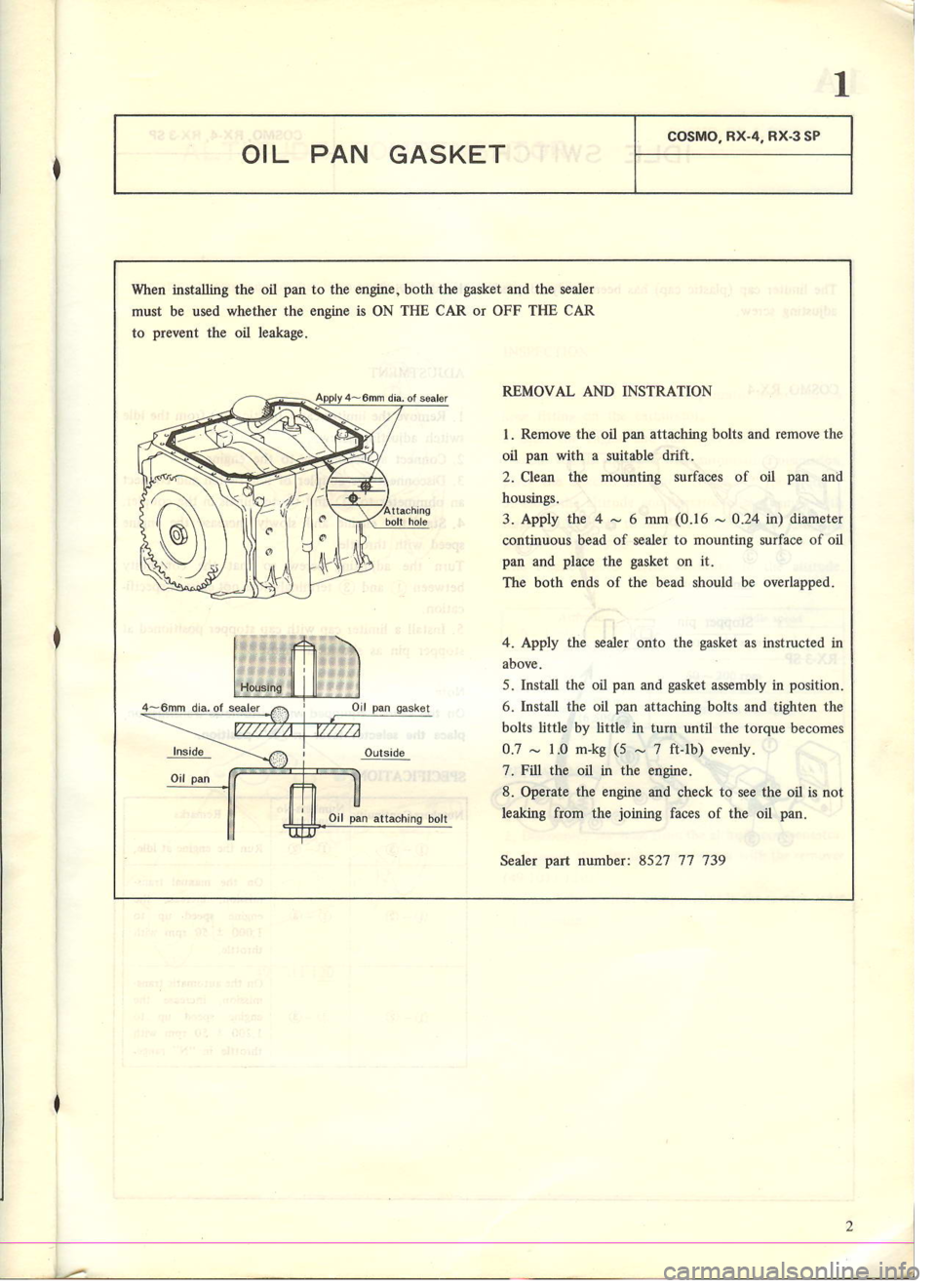 MAZDA COSMO 1978  Service Highlights Manual 