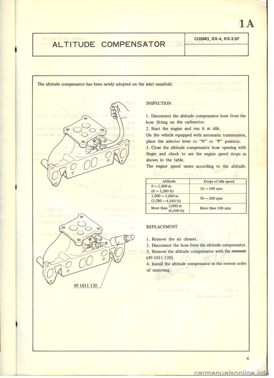 MAZDA COSMO 1978 Service Highlights Manual MAZDA COSMO 1978 Service Highlights Manual