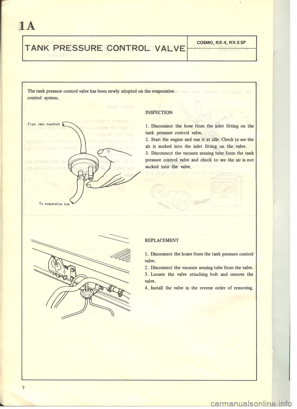MAZDA COSMO 1978 Service Highlights Manual MAZDA COSMO 1978 Service Highlights Manual