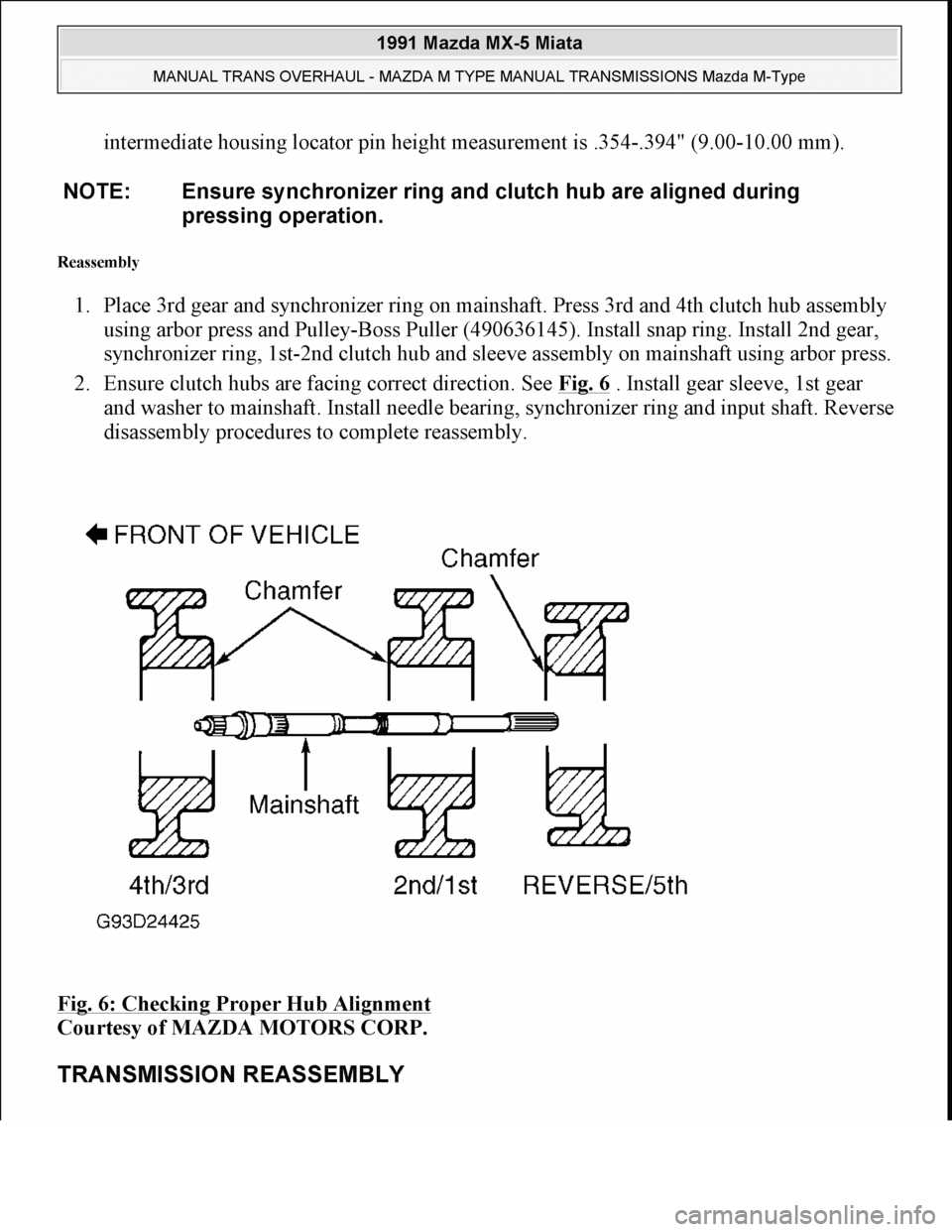 MAZDA MIATA 1991  Factory Service Manual 